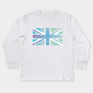 Union Jack in watercolors Kids Long Sleeve T-Shirt